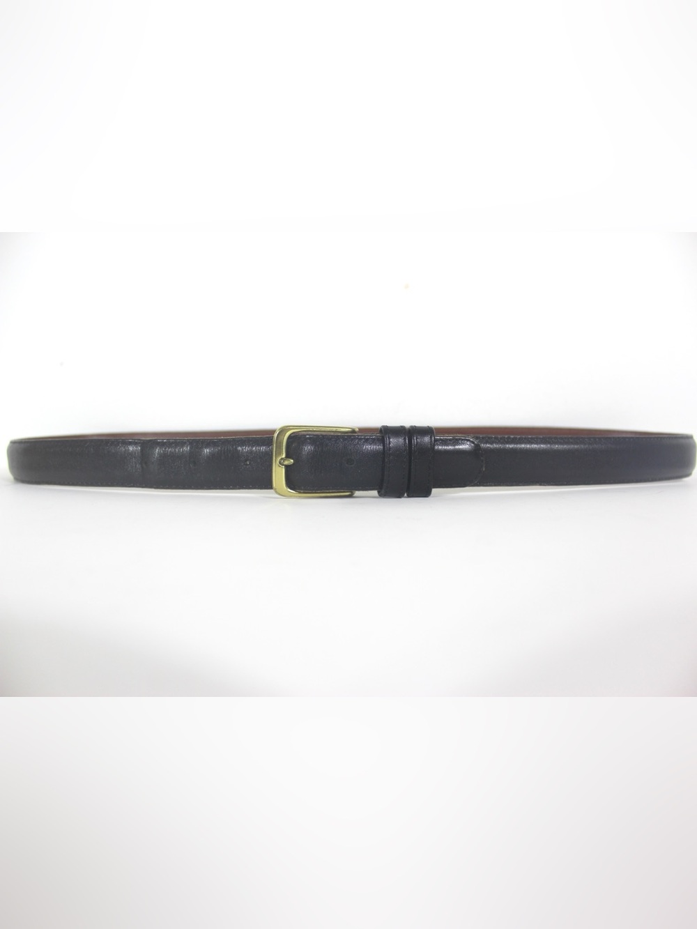 COACH Vintage Black Leather Belt with Brass Buckle Made in USA Unisex Narrow